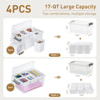 Citylife 17QT 4Packs Clear Craft Organizers and Storage Bins - Image 2