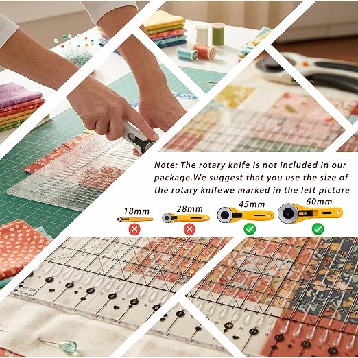 XL 17-3/4” x 22” Slotted Quilting Ruler, Accurate Fabric Strip Cutting - Image 6