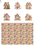 Patchwork Fairy Cottage Cotton Fabric Panel – 6 Designs + Bonus Sheet 29.5×19.6 by FabricsTown