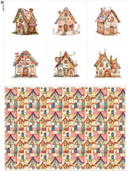 Patchwork Fairy Cottage Cotton Fabric Panel – 6 Designs + Bonus Sheet 29.5×19.6 by FabricsTown