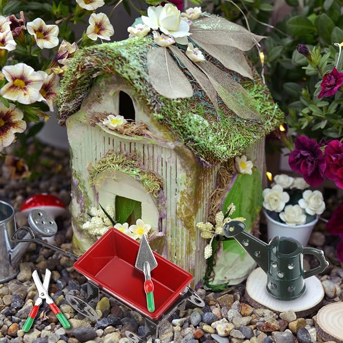 Miniature Fairy Garden Accessories Set 9 Pcs 1:12 Mini Metal Spade Pestle - Image 7