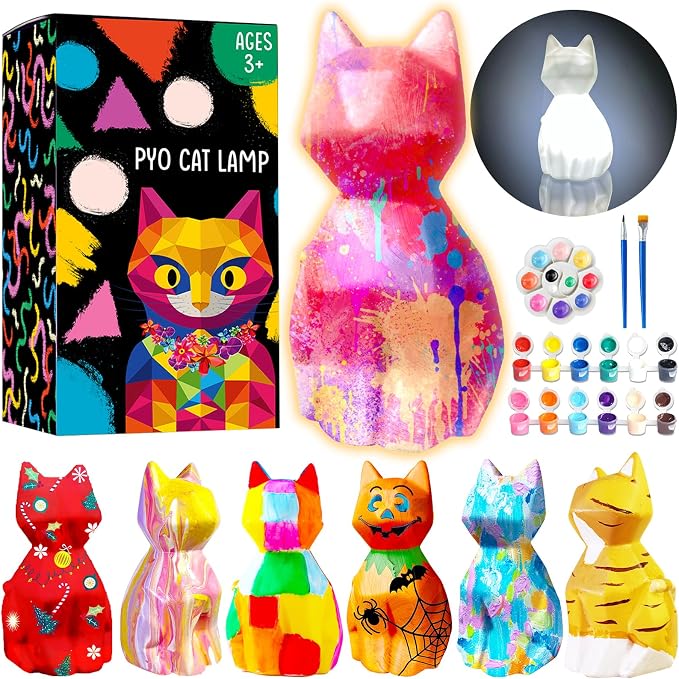 Goodyking Paint Your Own Cat Lamp Kit, DIY Cat Crafts Night Light, Painting Kit by GoodyKing
