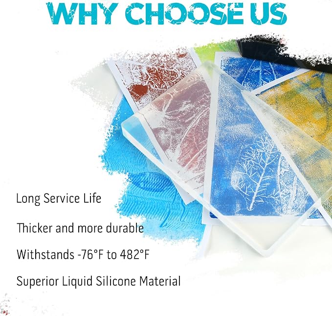 Vollence 5" X 7" + 8" X 10" Reusable Gel Monoprinting Plate Reusable Art Plate - Image 3