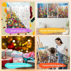3 Pack Floral Framed Paint by Numbers - Image 7