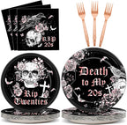Qyeahkj 100 Pcs 30th Birthday Party Supplies Death to My 20s Paper Plates and by Qyeahkj