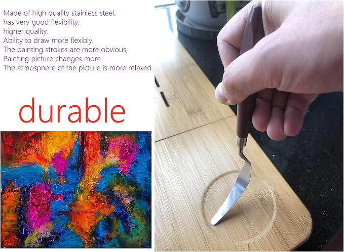 5 PCS Painting Knives Stainless Steel Spatula Palette Knife Oil Painting - Image 5