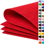 Red Large Felt Fabric 36" x 36", 1mm Stiff Felt Sheet, Nonwoven Fabric by ZANEXIR