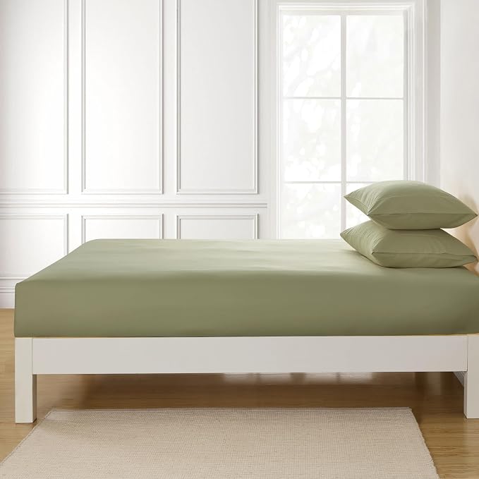 Queen Fitted Sheet Only with Full Elastic & Built in Corner Sheet Straps to - Image 4
