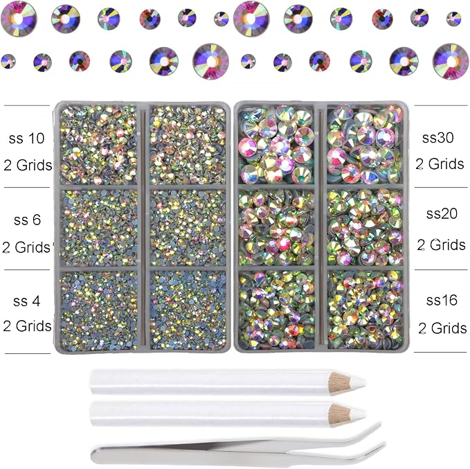10000Pcs 2-Boxes Mixed Size Hot Fix Round Crystals Gems Glass Stones Hotfix - Image 3