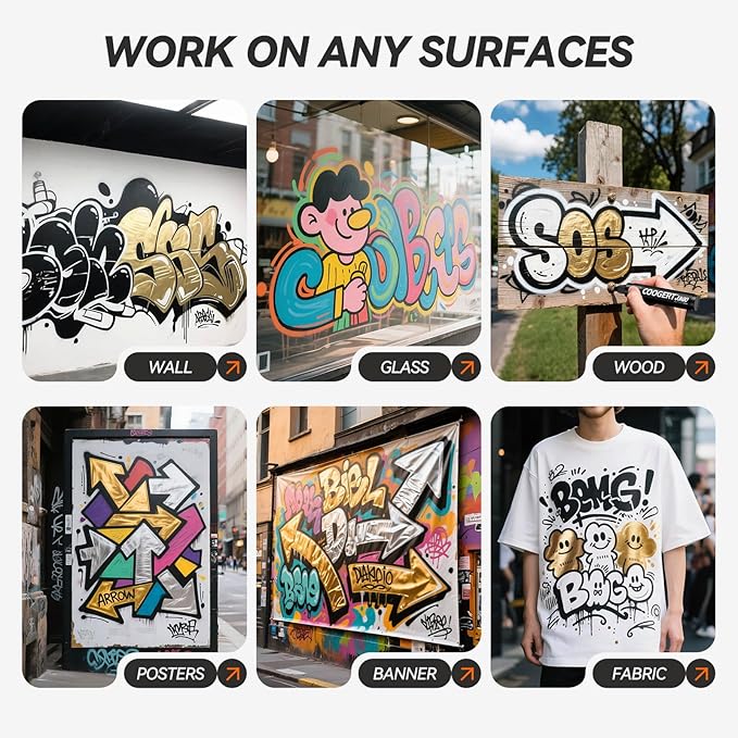 Coogert 3Pcs Gold Jumbo Poster Markers, 15MM Thick Permanent Acrylic Graffiti - Image 5