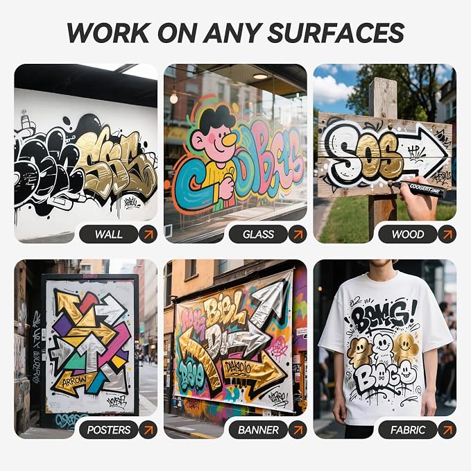 Coogert 3Pcs Black Jumbo Poster Markers, 15MM Thick Permanent Acrylic Graffiti - Image 5