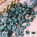 Natural Stone Heishi Beads for Necklace Making, 4mm x 6mm Small Flat Round - Image 2
