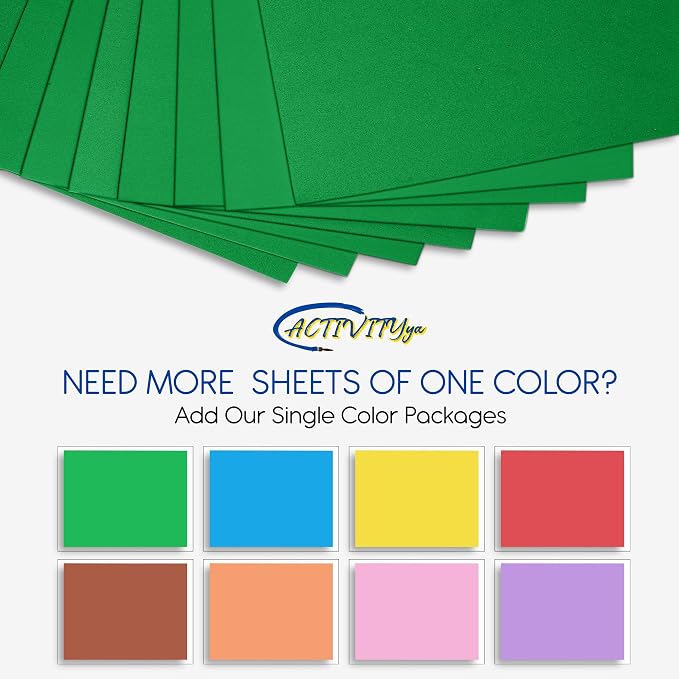 Green EVA Foam Sheets, 6 x 9 Inch, 2mm Thick – Foam Paper - Image 3