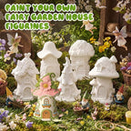 Thyle 6 Set 5 Inch Ceramic Fairy House to Paint Fairy Garden House Craft Kit - Image 4