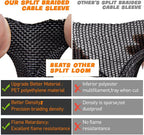 Split Braided Sleeve Cable Management Wire Loom Cord Covers - Image 2