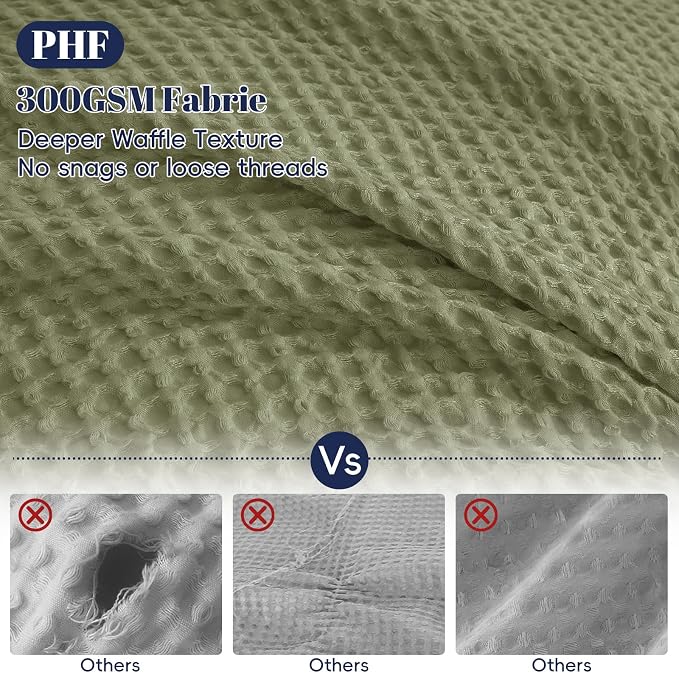 PHF Waffle Duvet Cover Set California King, No Snagging Ultra Soft Luxury - Image 3