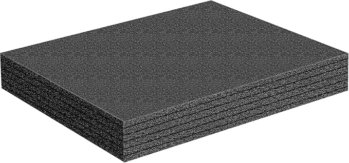 Treela 1 Pcs Customizable Polyethylene Foam Sheets 16x12x2" Black Thick by Treela
