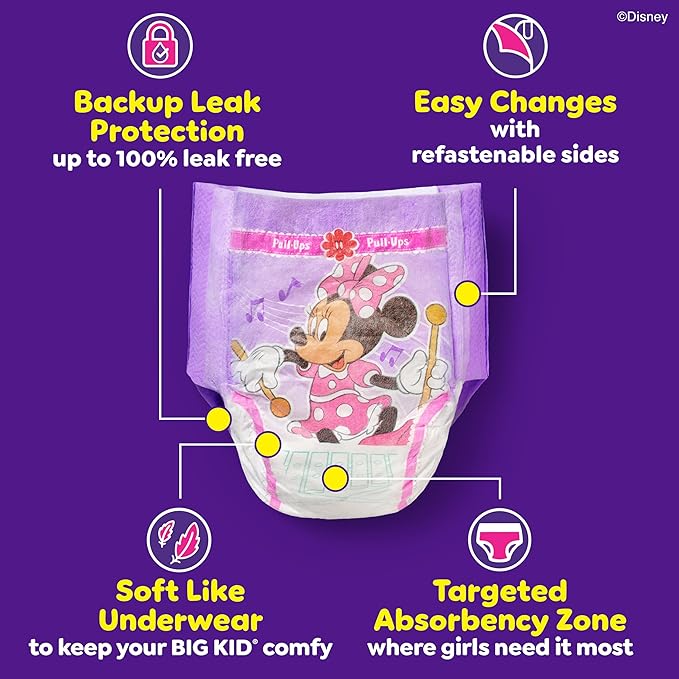 Pull-Ups Girls' Potty Training Pants, Size 3T-4T Training Underwear (32-40 lbs), 66 Count