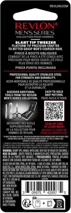 Revlon Slanted Tip Tweezers for Men, Ultra-Sharp for Precision Eyebrow Shaping - Image 7