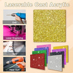 Glitter Acrylic Sheets 1/8 in Thick 8x8 Cast Sparkly Acrylic Sheets 3mm - Image 4