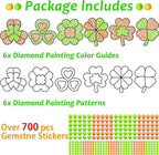 Qyeahkj 6 Pcs St Patrick's Day Arts Crafts DIY Shamrock Shape Gem Diamond - Image 2
