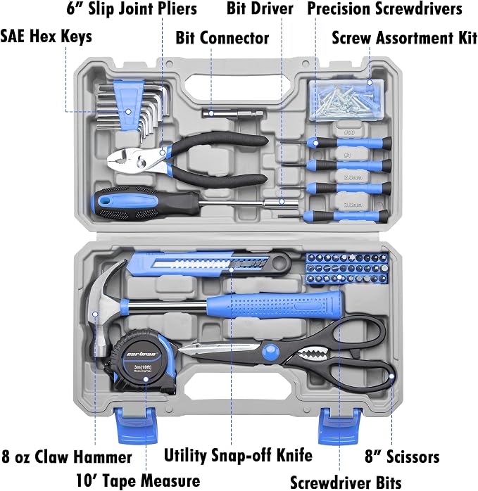 CARTMAN Complete Household Tool Set, DIY projects, furniture setup, and daily - Image 2