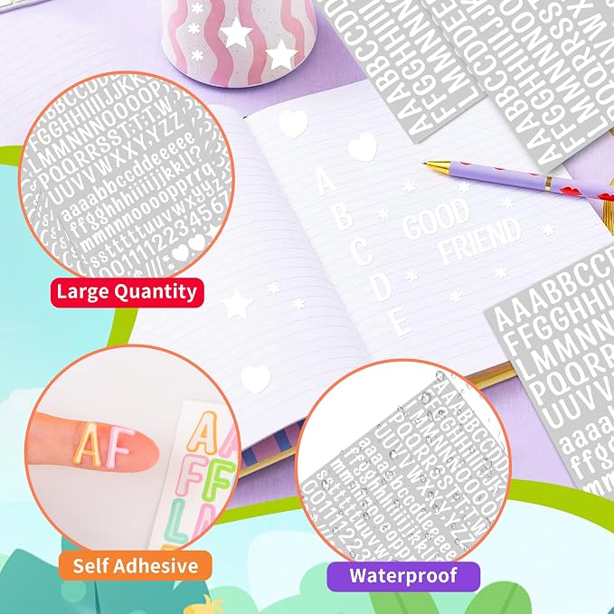 Letter Stickers 0.5 inch, Self-Adhesive Vinyl Waterproof ABC Letter Stickers - Image 3