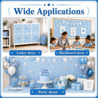 Blue Composition Bulletin Board Roll Non-Woven Fabric Poster 16in X 12ft | Back - Image 7