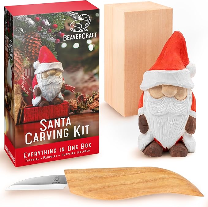 BeaverCraft DIY06 Santa Whittling Kit – Wood Carving Kit by BeaverCraft
