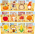 Aowplc 48 Sheets Fall Make a Face Stickers, 12 Designs Fun Fall Crafts by Aowplc