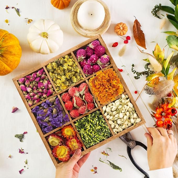 21 Pack Dried Flowers for Candle Making, 100% Natural Dried Herbs Kit for Soap - Image 5