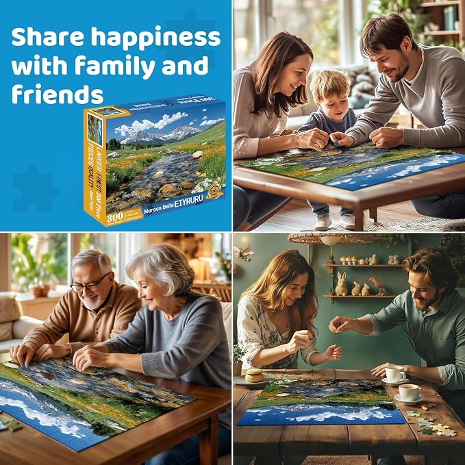 300 Pieces Nature Puzzle for Adults, Maroon Bells Mountain Lake Landscape Large - Image 6