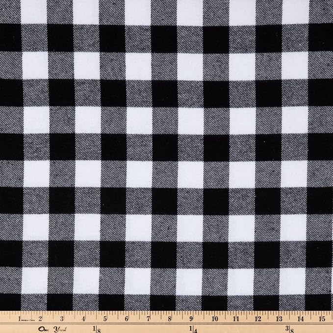 Hobby Lobby Black & White Buffalo Plaid Flannel Fabric, 1 Yard | Precut Fabric - Image 8