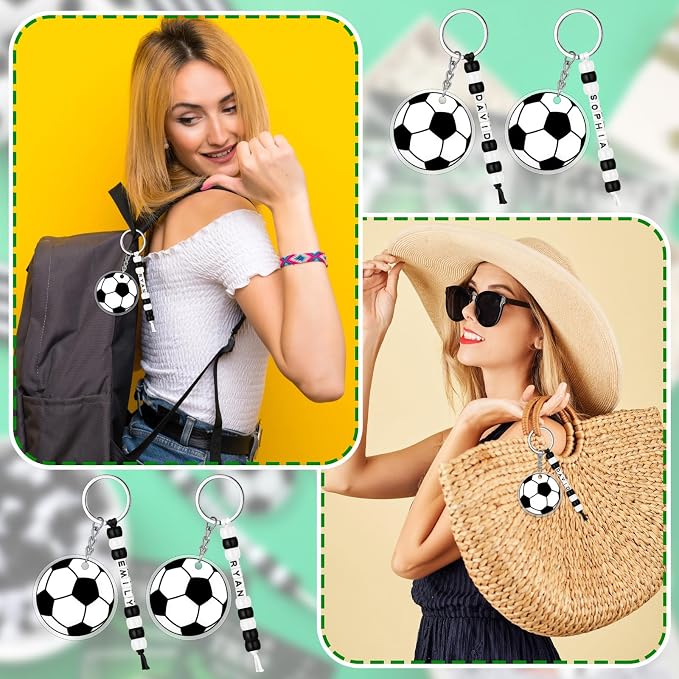 Suncalla 984 Pcs 24 Set Soccer Bead Keychain Making Kit DIY Sports Crafts | - Image 3