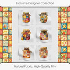 Patchwork Honey Jar Cotton Fabric Panel – 6 Designs + Bonus Sheet 29.5×19.6 inch - Image 5