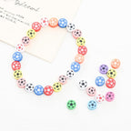 100pcs Football Polymer Clay Spacer Beads - Image 2