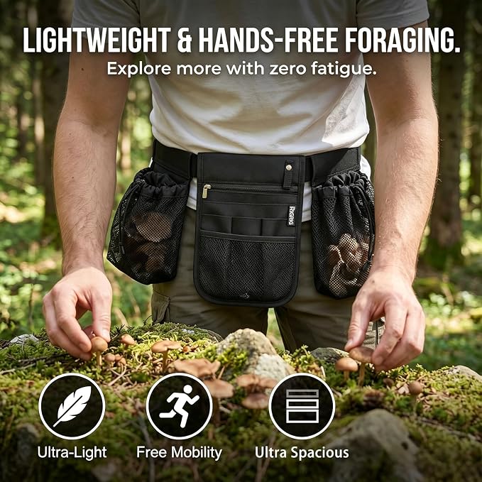 Rock Collecting Waist Bag, Mushroom Hunting, Mesh Fanny Pack - Image 2