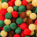 16mm Acrylic Beads 100pcs Christmas Pom Pom Bead Loose Fuzzy Faux Fur Poms Beads by BERMRO