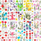 200 Pcs Dried Pressed Flowers for Crafts, 20 Sheets Real Dry Florals and Leaves by Evatage