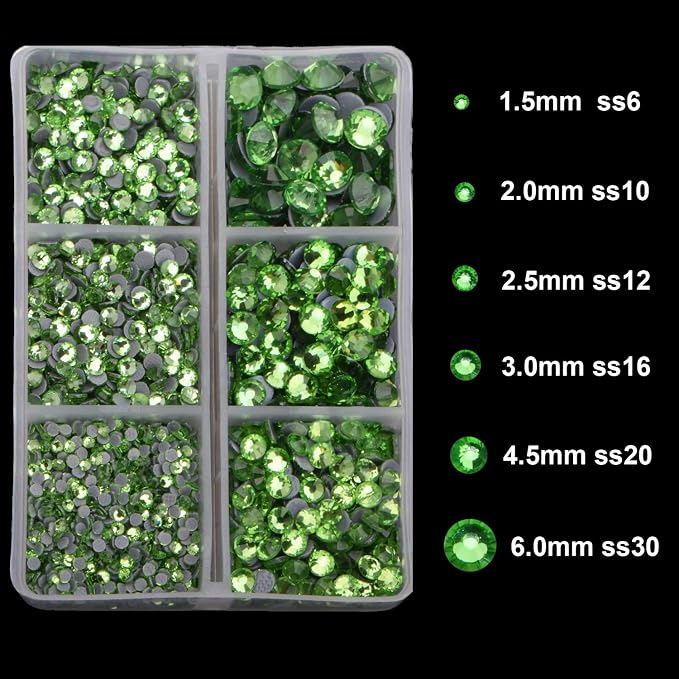 4000pcs Mixed Size Hot Fix Round Crystals Gems Glass Stones Hotfix Flat Back - Image 3
