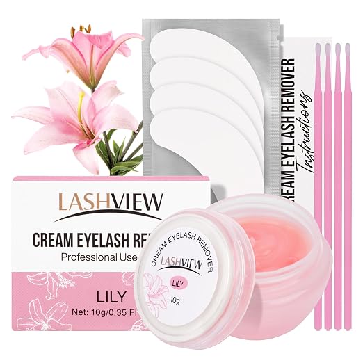 LASHVIEW Eyelash Extension Remover Cream Gentle Lily Formula, Lash Removal Kit by LASHVIEW