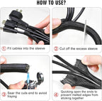 10ft - 1/2 inch Cord Protector Cable Sleeve Split Wire Loom Tubing - Image 7