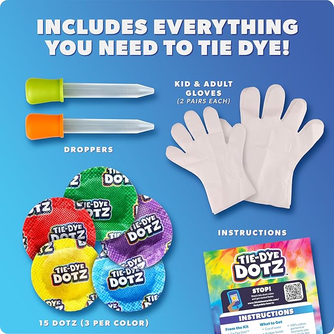 Blue Marble Tie-Dye Dotz 15-Piece Set – Make Vibrant, Colorful Tie Dye Designs - Image 6