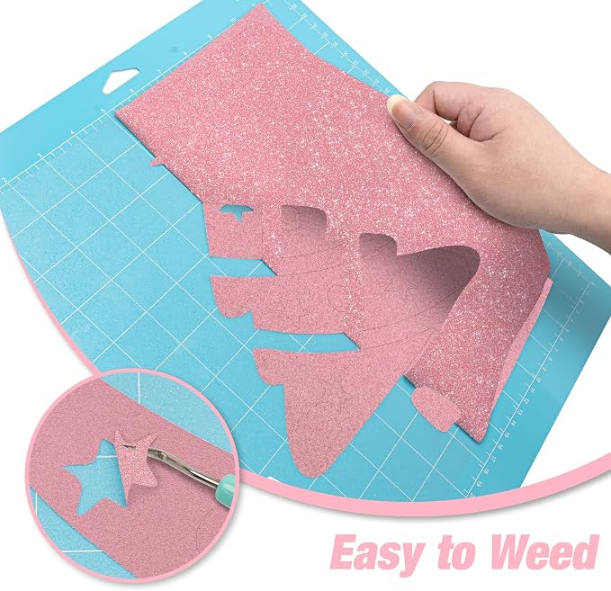 VinylRus Pink Glitter HTV Heat Transfer Vinyl Roll - Image 7