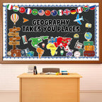 Geography Takes You Places Bulletin Board Set World Map Classroom Decoration by Yiaoyinnz