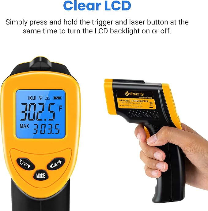 Etekcity Infrared Thermometer Laser Temperature Gun, -58°F~1130°F | Cooking - Image 11