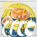 96 Pcs Yellow Cartoon 2nd Birthday Party Supplies Yellow Jeans Banana Plates - Image 6