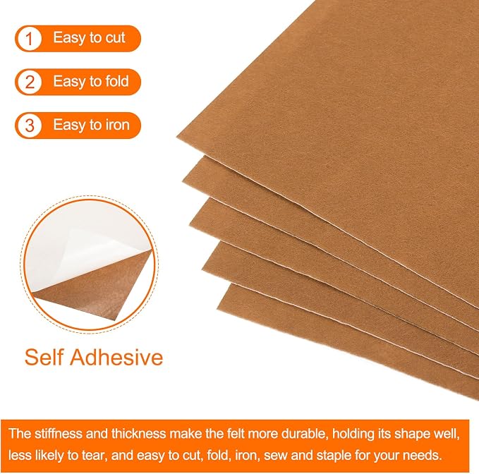 MECCANIXITY Adhesive Felt Sheets, Felt Fabric Crafts Back Adhesive Felt Sheets - Image 4