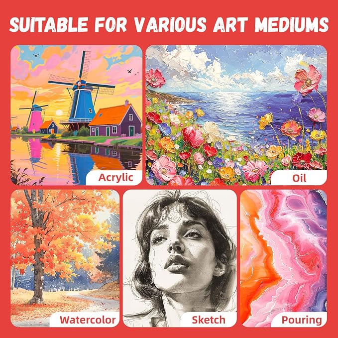 Simetufy 16x20inch 24 Pack Large Painting Canvas Boards Flat Canvas Panels | - Image 7