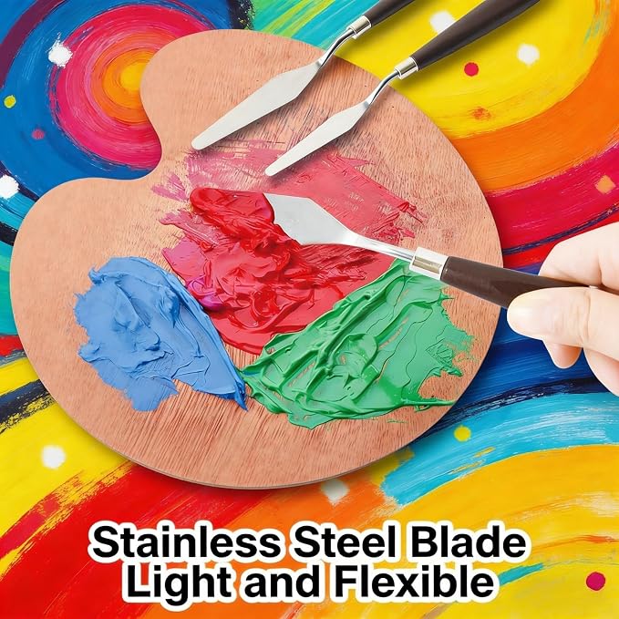 Palette Knife Set 5 Pcs Stainless Steel Painting Knives Wooden Handle | - Image 7